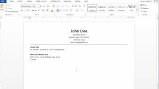 Formatting your resume in MS Word [upl. by Eytteb]