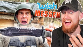 Billiges WISH Bushcraft MESSER im EXTREM TEST von Survival Mattin  Fritz Meinecke reagiert [upl. by Htebiram]