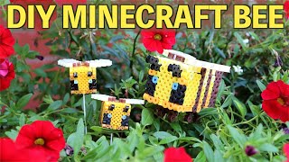 DIY 3D Minecraft Bee Perler Bead Figure [upl. by Grizelda]