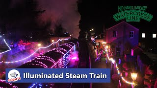 Illuminated Christmas Steam Train  Watercress Line Shorts [upl. by Xaviera]