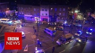 Finsbury Park Mosque Man dies as van hits pedestrians  BBC News [upl. by Boorer]